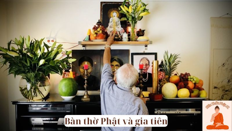 Bàn thờ Phật và gia tiên