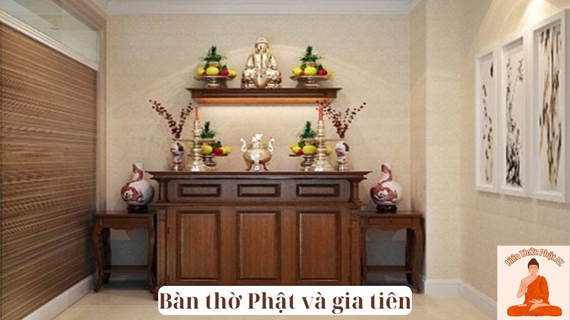 Bàn thờ Phật và gia tiên