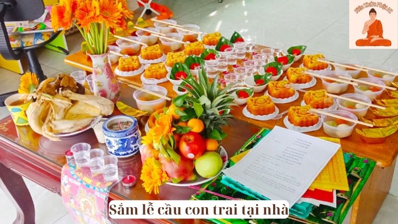 Sắm lễ cầu con trai tại nhà